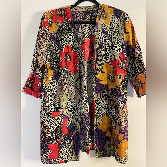 Animal Print/Floral Cardigan - Picture 1 of 6